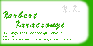 norbert karacsonyi business card